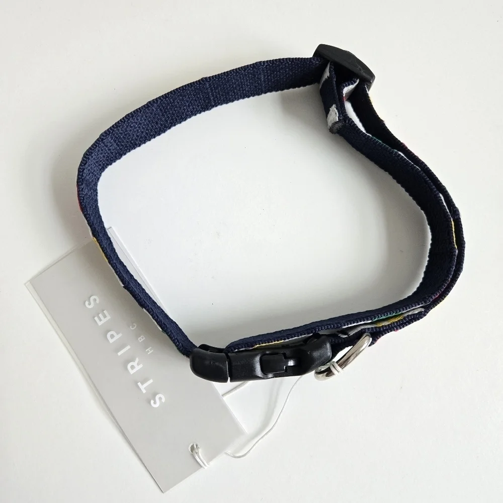 New Hudson Bay Company The Harry Barker Collection Stripes Dog Collar Large NWT